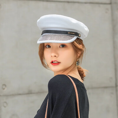 

Korean version of Autumn&Winter new female Beret retro duck tongue flat top naval hat tide net red octagonal hat