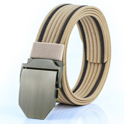 

Casual fashion Unisex Smooth Buckle belt quality stripe Nylon weaving Men belt wild cowboy casual pants belt