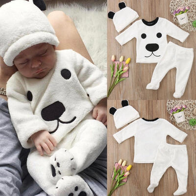 

Cartoon Newborn Baby Girls Boys Long Sleeve Tops Pants Outfits Set Warm Clothes