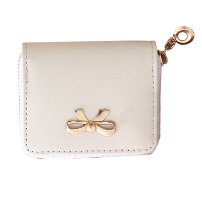 

Women Bow Wallet Faux Leather Zip Coin Purse Clutch Handbag Mini Card Holder