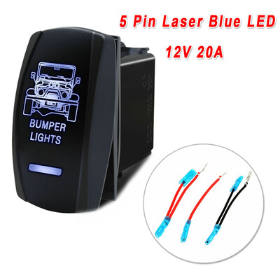 

5 Pin Car LED Switch Rocker Laser Indicator Toggle Panel Power Socket Waterproof
