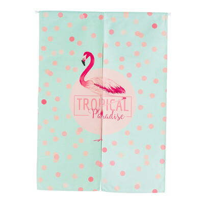 

Nordic Style flamingo KitchenDoor Curtains Curtains For Living Room Cafe Cotton Linen Half Open Door Valance Short Curtains