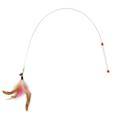 

Pet Cat Feather Bell Rod Kitten Teaser Stick Interactive Funny Playing Toys