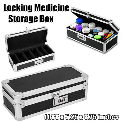 

Medical Medicine Case Locking Box Home Child-proof Storage Pill Organizer Safe