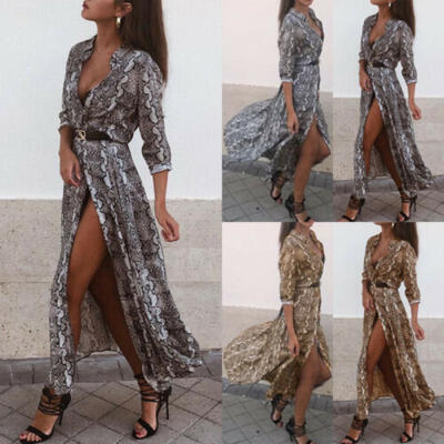 

Fashion Women Snakeskin Long Sleeve Kimono Dress Blouse Shawl Cardigan Loose Top