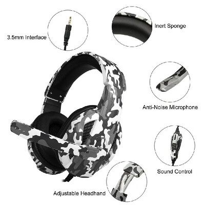 

KUBITE T-173 35mm Over-ear Wired Gaming Headphones Music Headset Noise Cancellation Earphones w Microphone Mic Mute Volune Contr