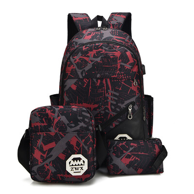 

Canvas backpack mens multi-function backpack casual large-capacity travel bag backpack charging backpack