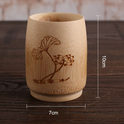 

Japan Teaism Engraving Tea Cup Natural Bamboo Joint Wine Tea Cup for Home Tea Table Decoration Tea Ceremony Lotus Magpie Cupss