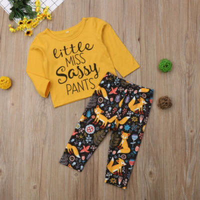 

Pretty Kids Baby Girls Cartoon Outfits Clothes Tops Trousers Leggings Tracksuit