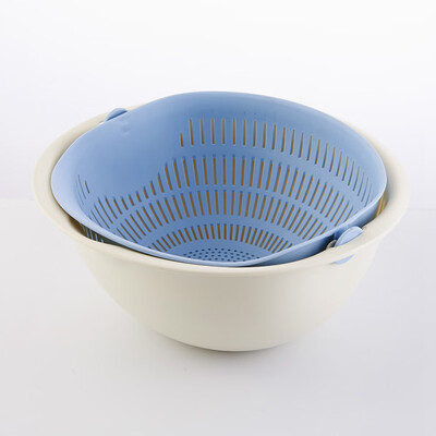 

ZuanYin Kitchen Sink Drain Basket Double Fruit Bowl Large Rice Cooker Rotary Basket