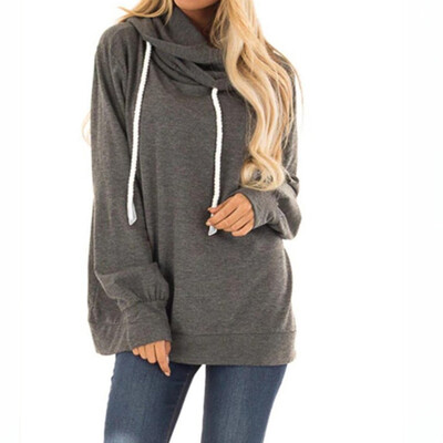 

New Fashion Women Hoodie Solid Color Hooded Sweatshirt Long Sleeve Pullover Loose Hoodie For Female