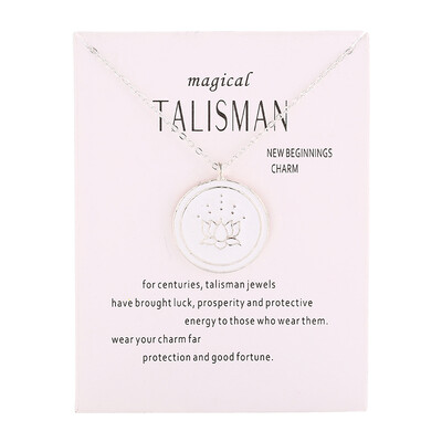 

Fashion Jewelry Magical Talisman Series Glaze Enamel Drop Lotus New Beginings Charm Pendant Necklace For Women