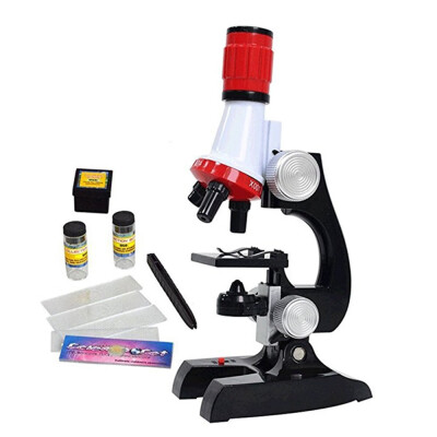 

Beginner Microscope Kit LED 100X 400X&1200X Magnification Kids Science Toys with Accessory Set