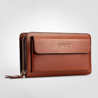 

Tailored Men Business Multi-function Card Holder Waterproof Wallet Double Zipper Bag