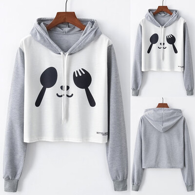 

Starmoon Woman Fashion Loose O-Neck Cactus Print Long Sleeve Short with Hat Sweatshirt