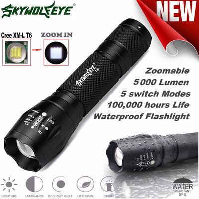 

Saidsome Tactical LED Flashlight G700 SkyWolfeye X800 Zoom Super Bright Military Grade flashlight lamp