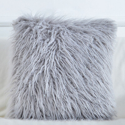 

Soft Fur Pillow CaseCovers Elegant Sofa Chair Bed Home Decoration Pillow Case Cushion Cover Solid Plush Throw Pillow Case