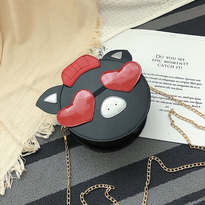 

Senior feeling cool cute cute bag female 2019 new foreign gas funny chain pig pig bag shoulder slung small round bag