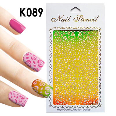 

Toponeto 1Pc Irregular Hollow Nail Art Vinyls Stencil Stickers Manicure