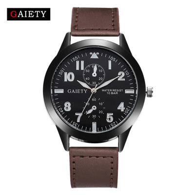 

Casual Mens 42cm Quartz Watch With Leather Watch Band Fashion Luxury Wrist Watch For Men