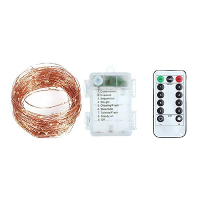 

〖Follure〗2 Pack String Lights Battery Operated Waterproof 8 Modes 100 LED 33ft with Remote Control