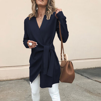 

Womens Winter Long Sleeve Crew Neck Trim Blouse Tops Pullover Sweater Shirts