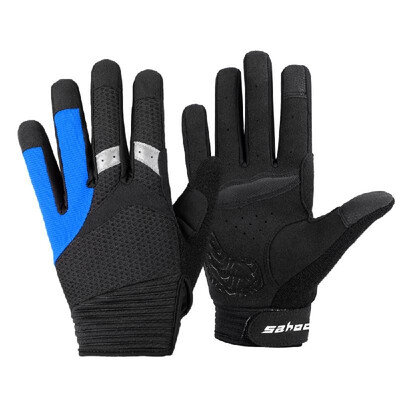 

SAHOO Gel Padded Touch Screen Full Finger Cycling Gloves Shockproof Mountain Bike Gloves for Men Women