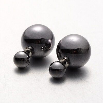 

Electroplated Plastic Pearl Ball Stud Earrings Gray 8155mm Pin 08mm
