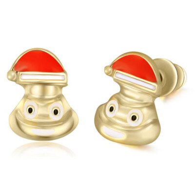 

Cartoons Poop Fashion Earrings Latest Gold Face Cartoons Earrings Earring Women Love Emoticon Luxury Plated Smiley