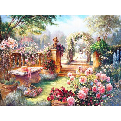 

Full Square Diamond Painting Garden Landscape Rhinestone Picture 5D DIY Diamond Embroidery Sale Painting With Diamonds