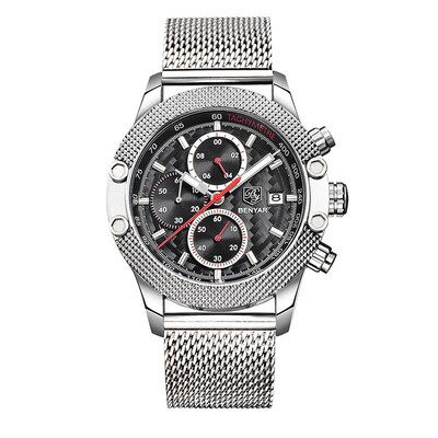 

BENYAR Men Luxurious Multi-Functional Waterproof Stainless Steel Quartz Watch