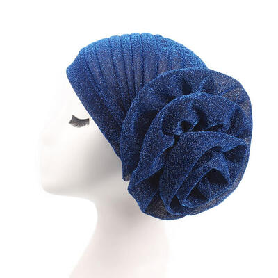 

Fashion Big Flower Glitter Turban Hat Muslim Indian Cap Women Head Wrap Headwear