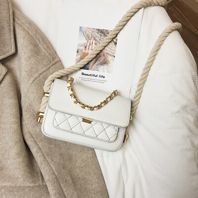 

Qiao Bani 2019 new Korean super fire chic fashion solid color rhombic chain bag shoulder diagonal trend handbags