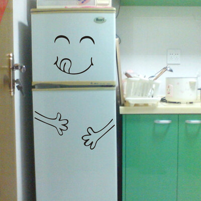 

JPGIF Cute Sticker Fridge Happy Delicious Face Kitchen Fridge Wall Stickers Art