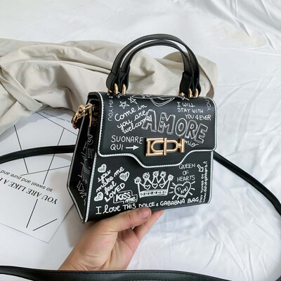 

Tailored Women Graffiti Handbags Leather Small Tote Bag Fashion Shoulder Crossbody Bags