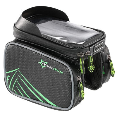 

ROCKBROS Rainproof Bike Bicycle Frame Front Tube Bag Double Pouch Cycling Bag Case Phone Holder for IPhone 6s 6s Plus for Samsun