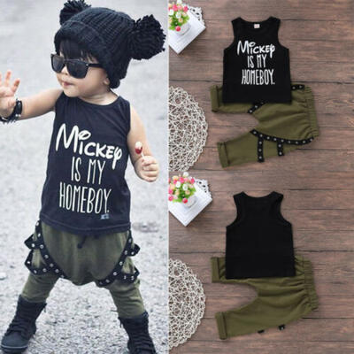 

Toddler Kids Baby Boys Vest Tops T-shirt Long Pants 2Pcs Outfits Set Clothes