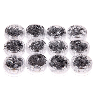 

NEW 12 xGold Silver Copper Foil Paillette Chip Nail Art Tip DecorationAll