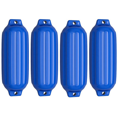

4 Ribbed Marine 85" x 27" Boat Fender Vinyl Bumper-Blue