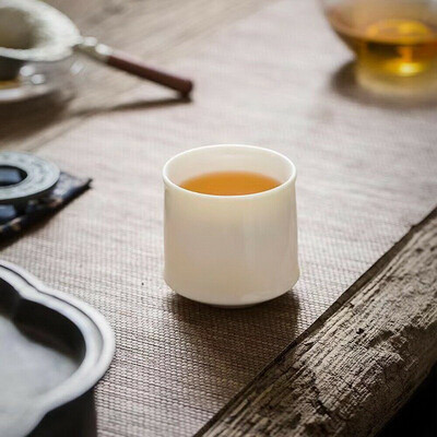 

Tall White Fine Porcelain Tasting Teacups for GongFu Tea Ceremony 80ml x 2