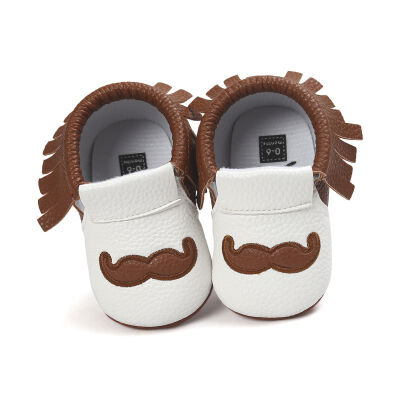 

Fashion Fringe Baby Grils Autumn Kids Mustache Pattern Anti-skid Soft Slip on First Walkers Shoes