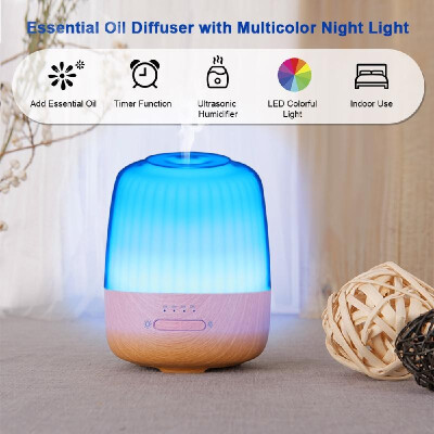 

Essential Oil Diffuser with Night Light Humidifier with Timer Function Waterless Auto Shut-off Multicolor LED Lights Changing for