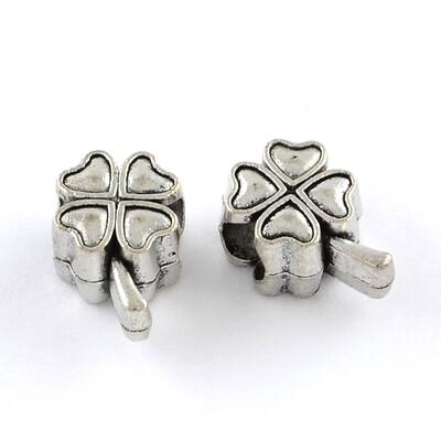 

Tibetan Style Zinc Alloy Clover European Beads Lead Free & Cadmium Free Antique Silver 134x9x72mm