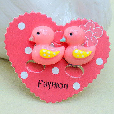 

2pcs Kawaii Fake Non-Piercing Rhinestone Clip-On Earrings Chic Baby Girls Gift