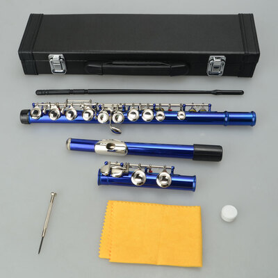 

Ktaxon Concert Cupronickel C 16-Key Closed Hole Concert Band Flute Blue