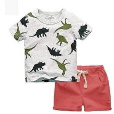 

Kid Baby Boys Summer Casual Dinosaur Tops T-shirtShort Pants Clothes Outfit Set