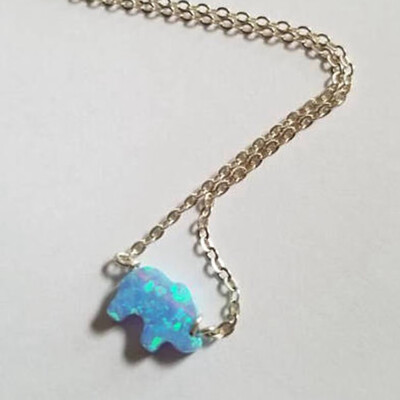 

1 pc Elegant Heart Opals Gemstone Pendant Choker Chain Charm Palm Gold Silver Necklaces Women Fashion Jewelry Gifts