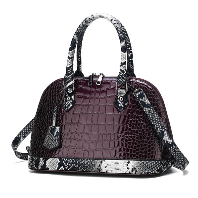 

Portable ladies crocodile pattern shoulder diagonal cross-shell mother bag