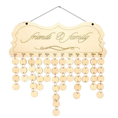 

DIY Wooden Birthday Calendar Sign Special Dates Planner Board Hanging Decor
