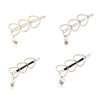 

4pcs Women Connected Hollow Hearts Shape Hairpins Barrettes Ladies Metal Hair clips Girls Headdress